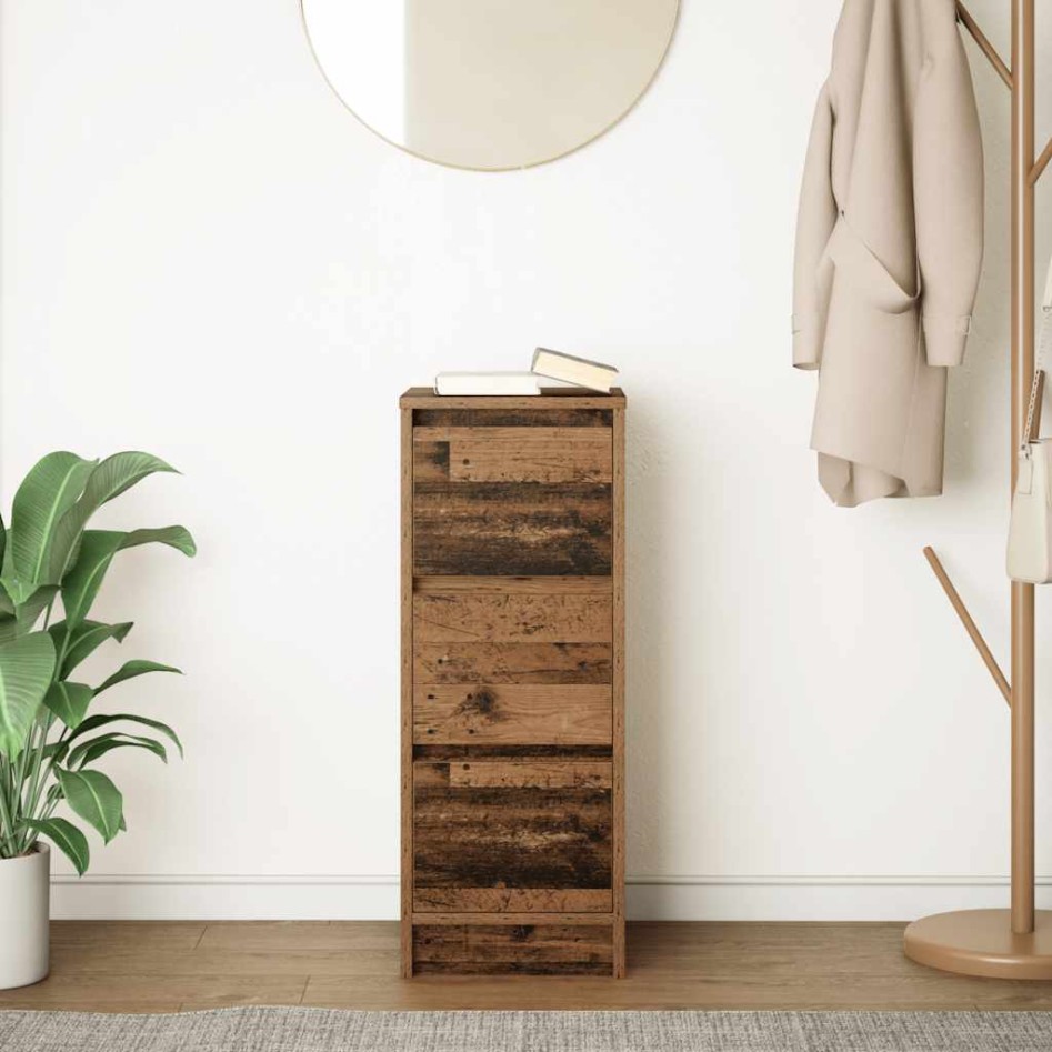 Aparador de madera de ingeniería envejecida 29,5x34x76