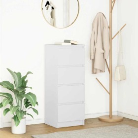 Aparador blanco 37,5x35x99 cm madera de