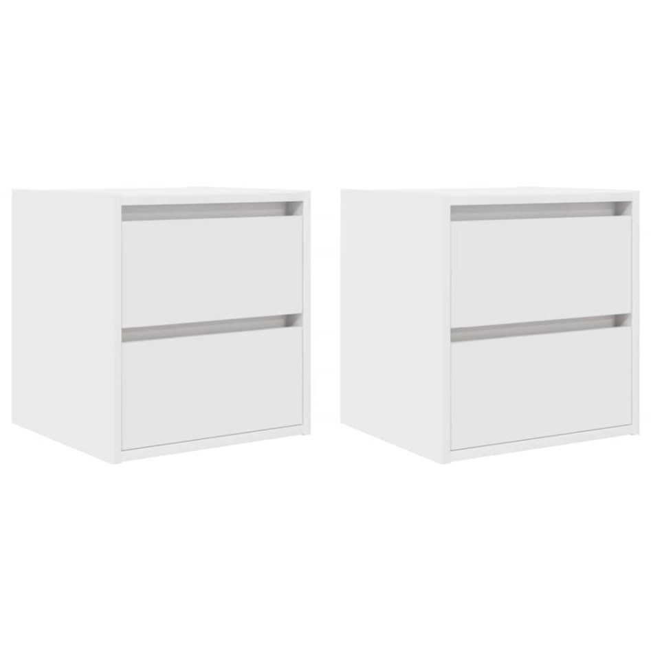 Mesillas de noche de pared 2 uds blanco 38x34x40