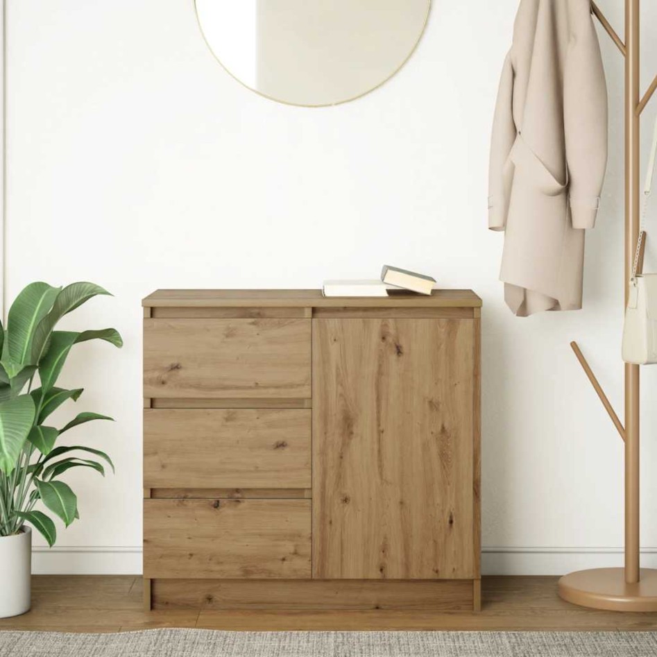 Aparador con cajón roble artesanal 71x35x65cm madera