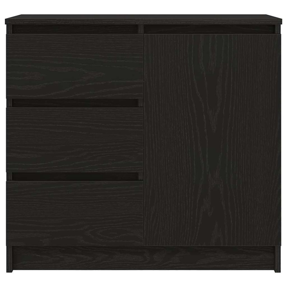 Aparador con cajón roble negro 71x35x65 cm madera de