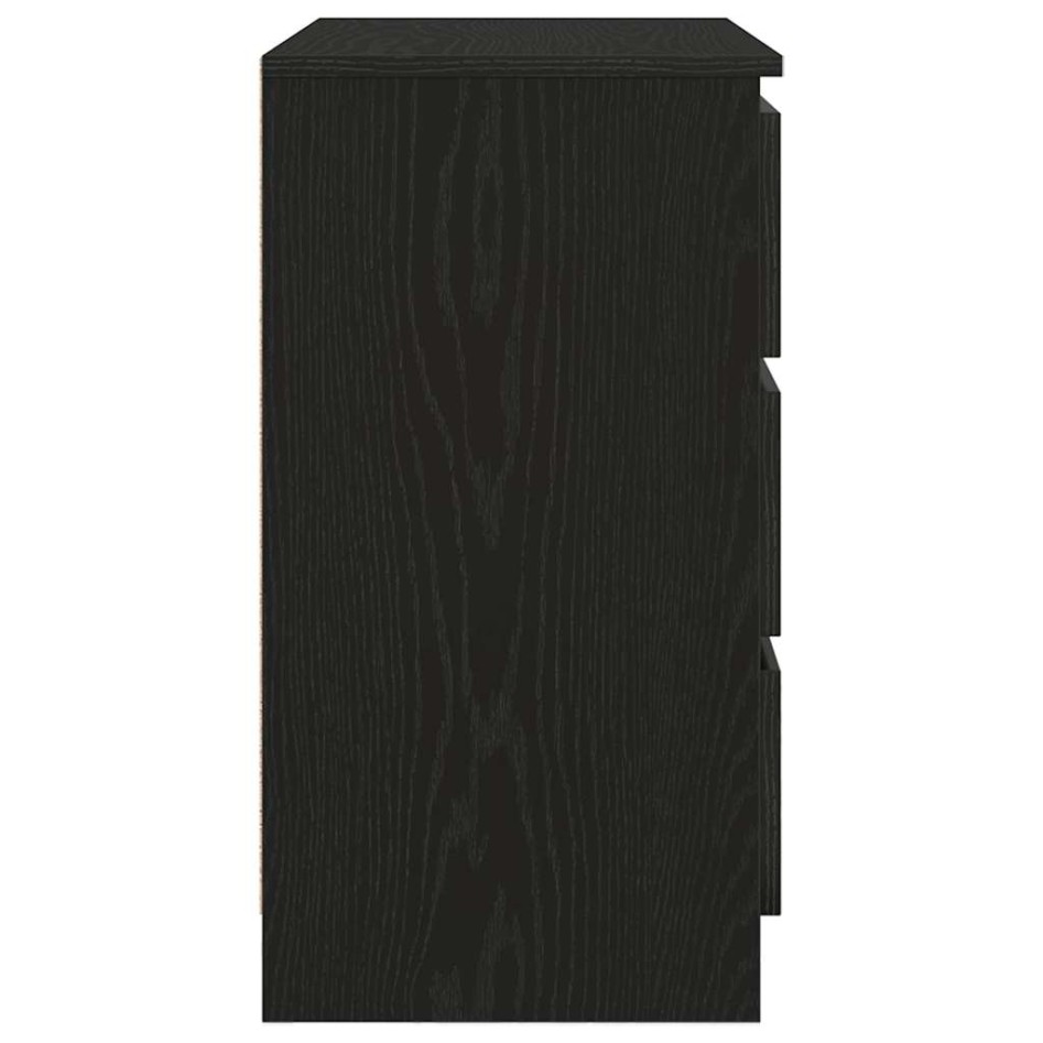 Aparador con cajón roble negro 71x35x65 cm madera de