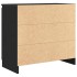 Aparador con cajón roble negro 71x35x65 cm madera de