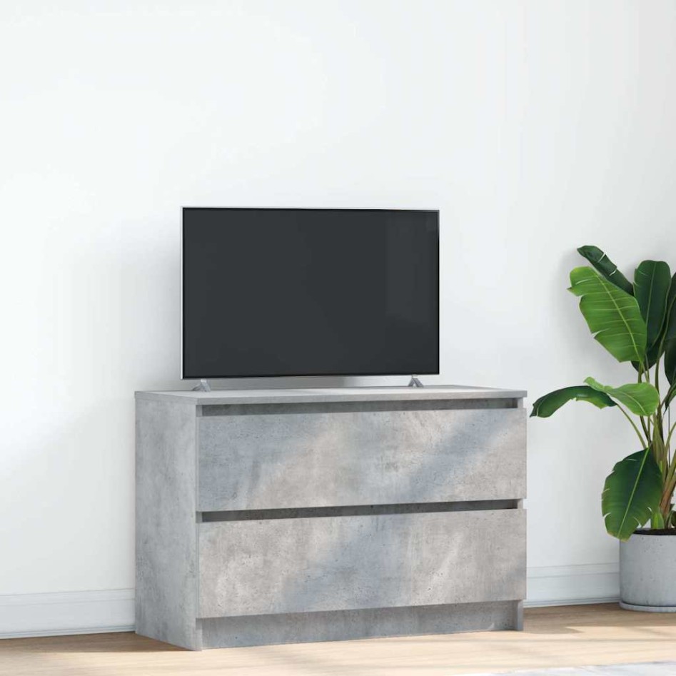 Mueble de TV de madera de ingeniería gris hormigón 80x35x54