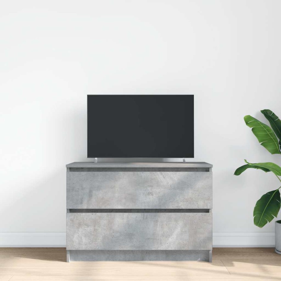 Mueble de TV de madera de ingeniería gris hormigón 80x35x54