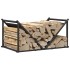 Leñero negro 70x43x34,5 cm Acero laminado en