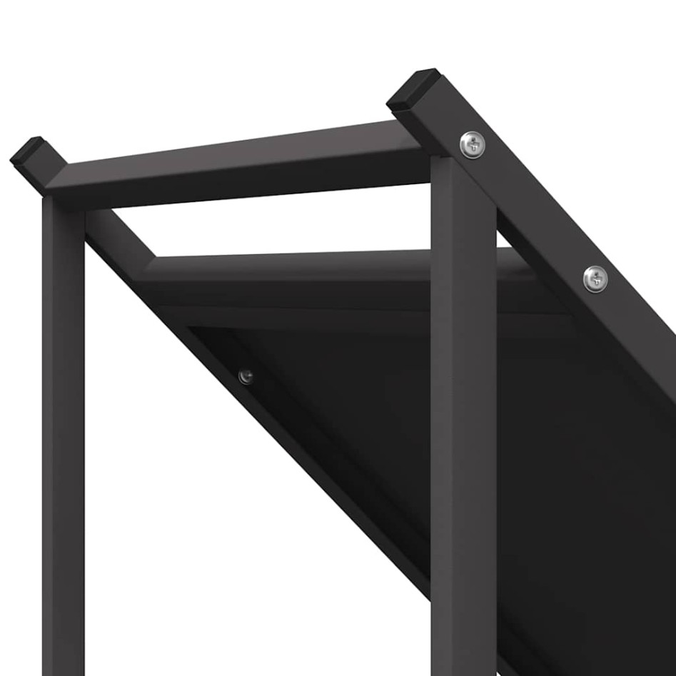 Leñero negro 70x43x34,5 cm Acero laminado en