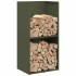 Leñero verde oliva 40x30x80 cm Acero laminado en