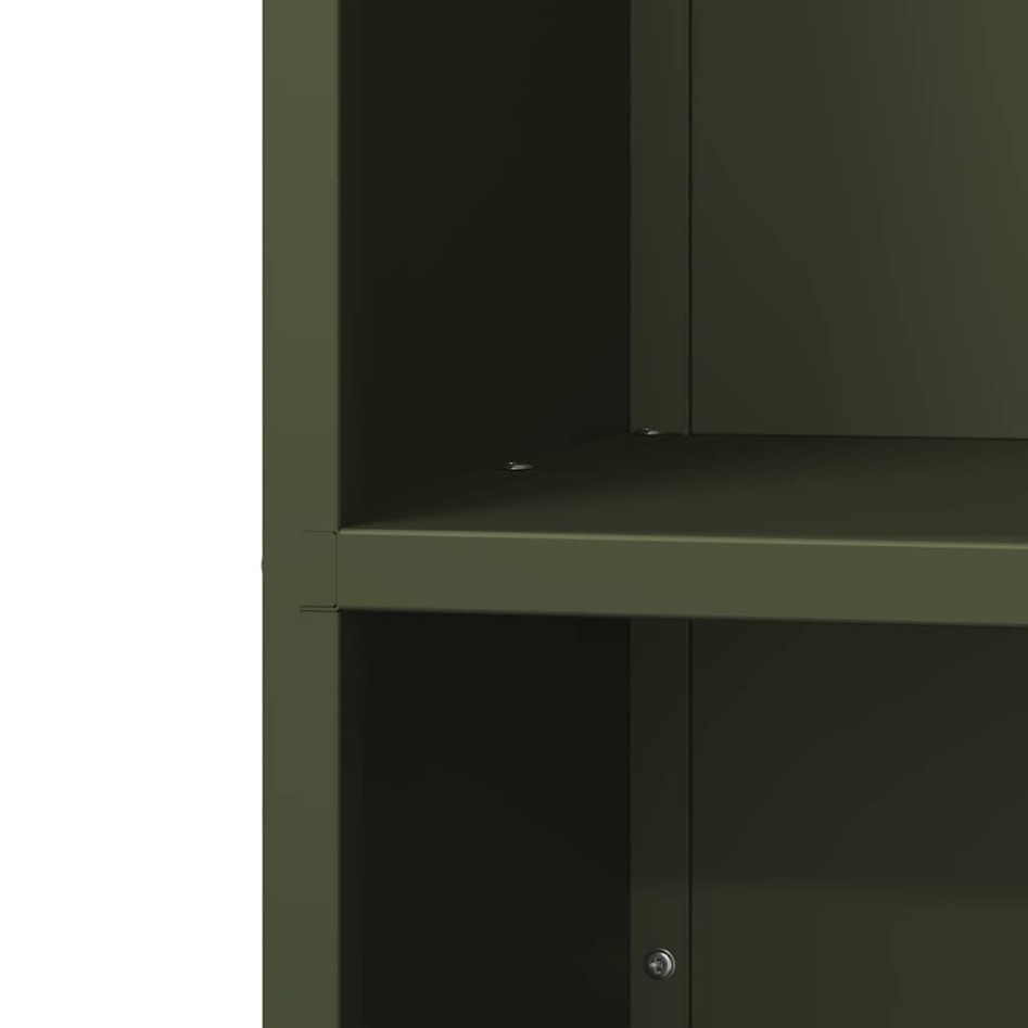 Leñero verde oliva 40x30x80 cm Acero laminado en