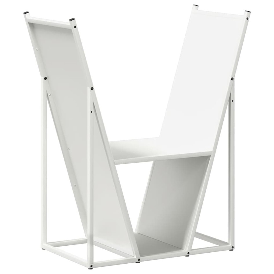 Leñero blanco 69,5x35x81 cm Acero laminado en