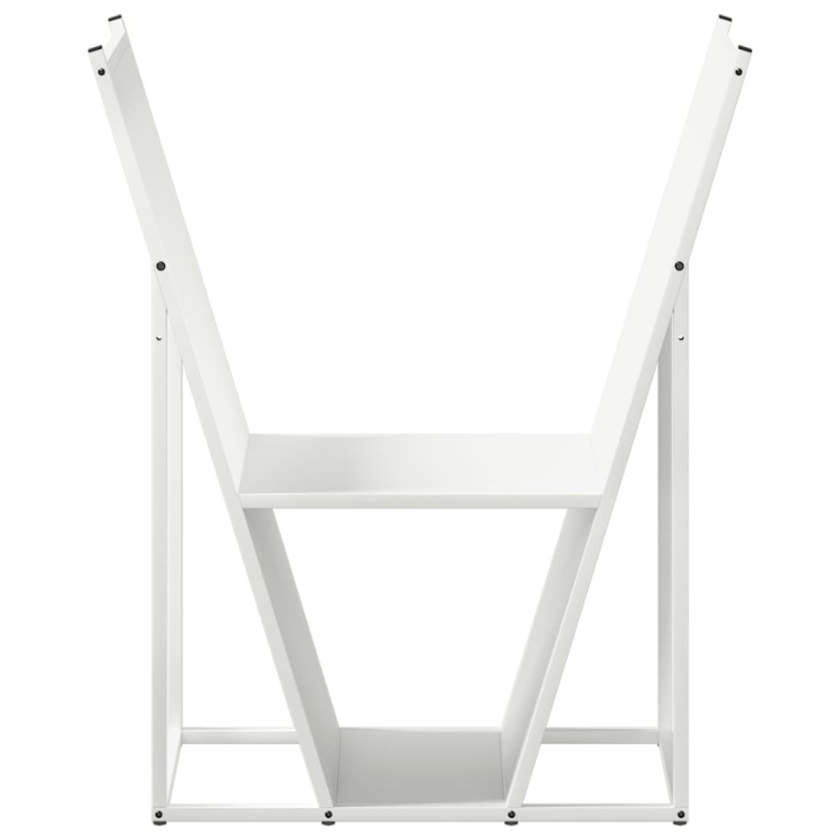 Leñero blanco 69,5x35x81 cm Acero laminado en