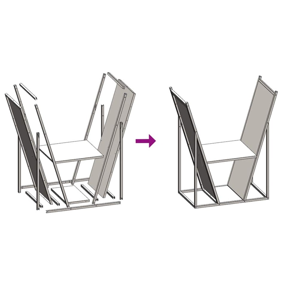 Leñero blanco 69,5x35x81 cm Acero laminado en