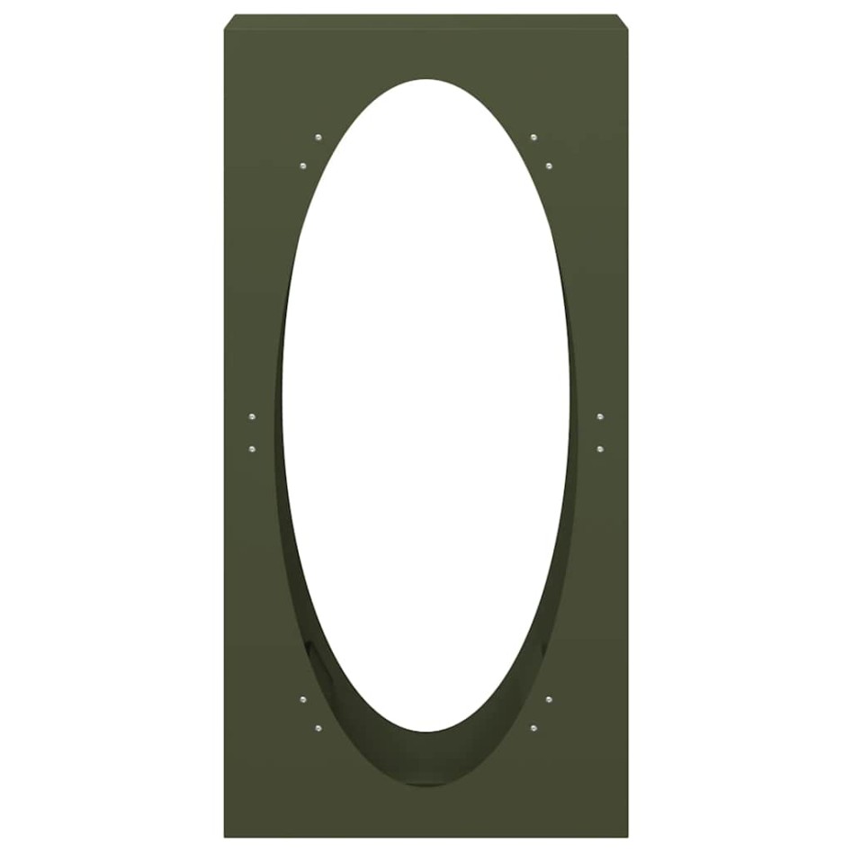 Leñero verde oliva 50x23x100 cm Acero laminado en