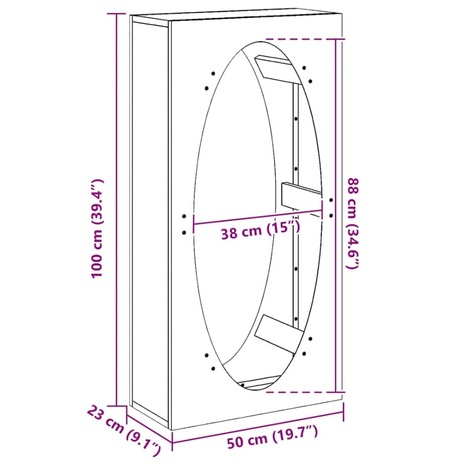 Leñero verde oliva 50x23x100 cm Acero laminado en