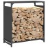 Leñero negro 60x28x65 cm Acero laminado en