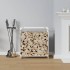 Leñero blanco 60x28x65 cm Acero laminado en