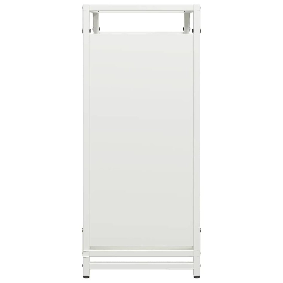 Leñero blanco 60x28x65 cm Acero laminado en