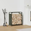 Leñero verde oliva 60x28x65 cm Acero laminado en frío