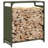 Leñero verde oliva 60x28x65 cm Acero laminado en