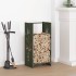 Leñero verde oliva 40x30x80 cm Acero laminado en