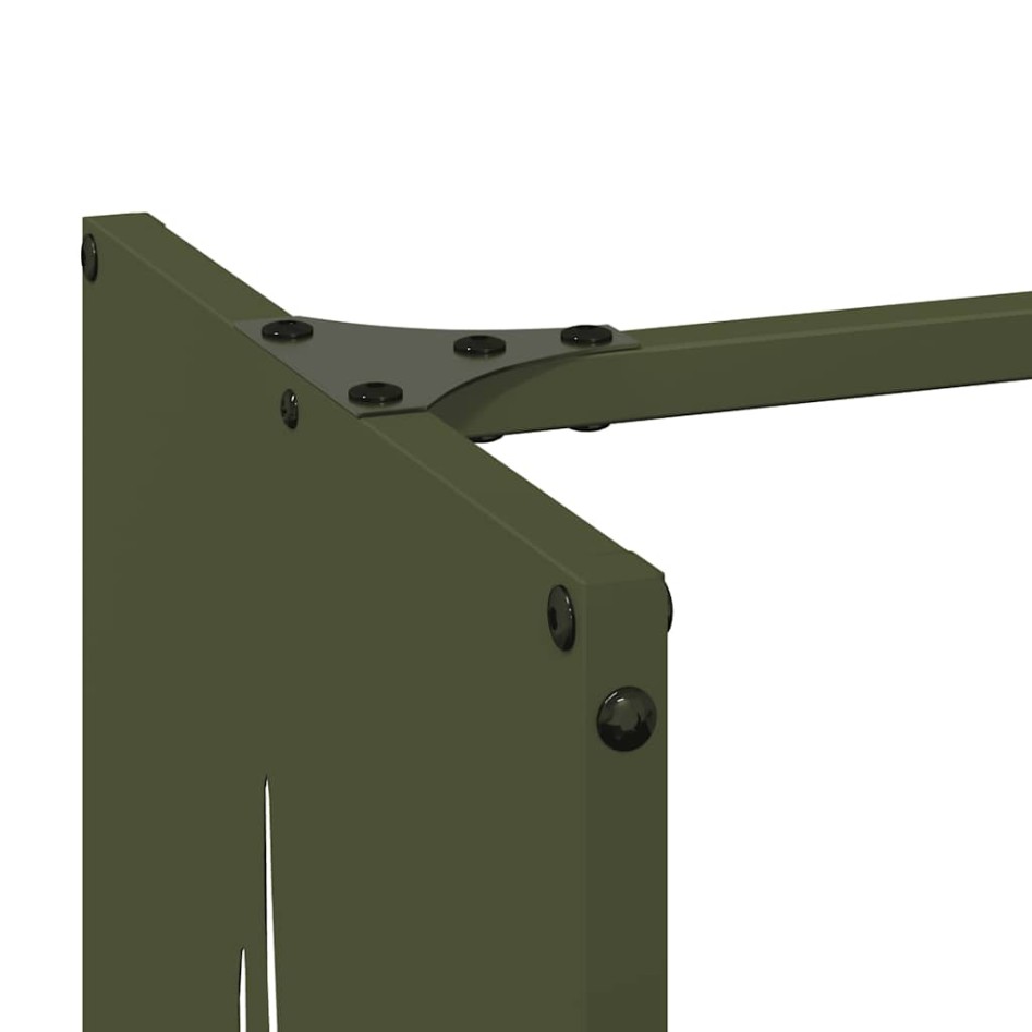 Leñero verde oliva 40x30x80 cm Acero laminado en