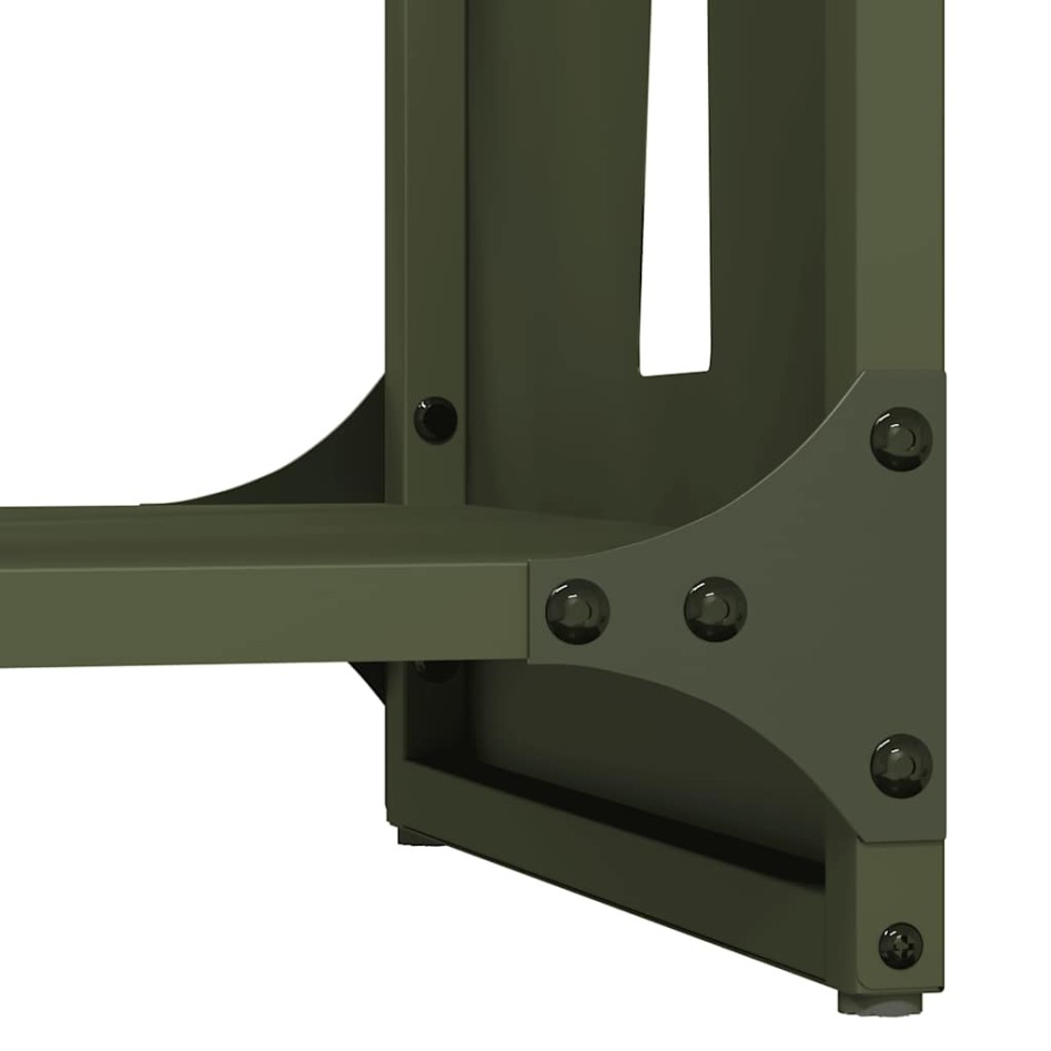 Leñero verde oliva 40x30x80 cm Acero laminado en