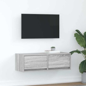 Mueble de TV madera de ingeniería gris Sonoma 80x31x25,5