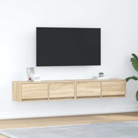 Muebles de TV 2 uds Roble Sonoma 80x31x25,5cm Madera