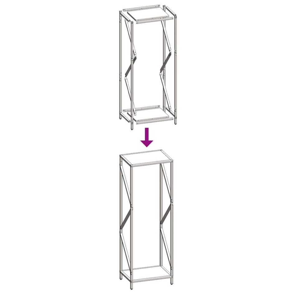 Leñero verde oliva 34x25x100 cm Acero laminado en