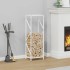 Leñero blanco 34x25x100 cm Acero laminado en