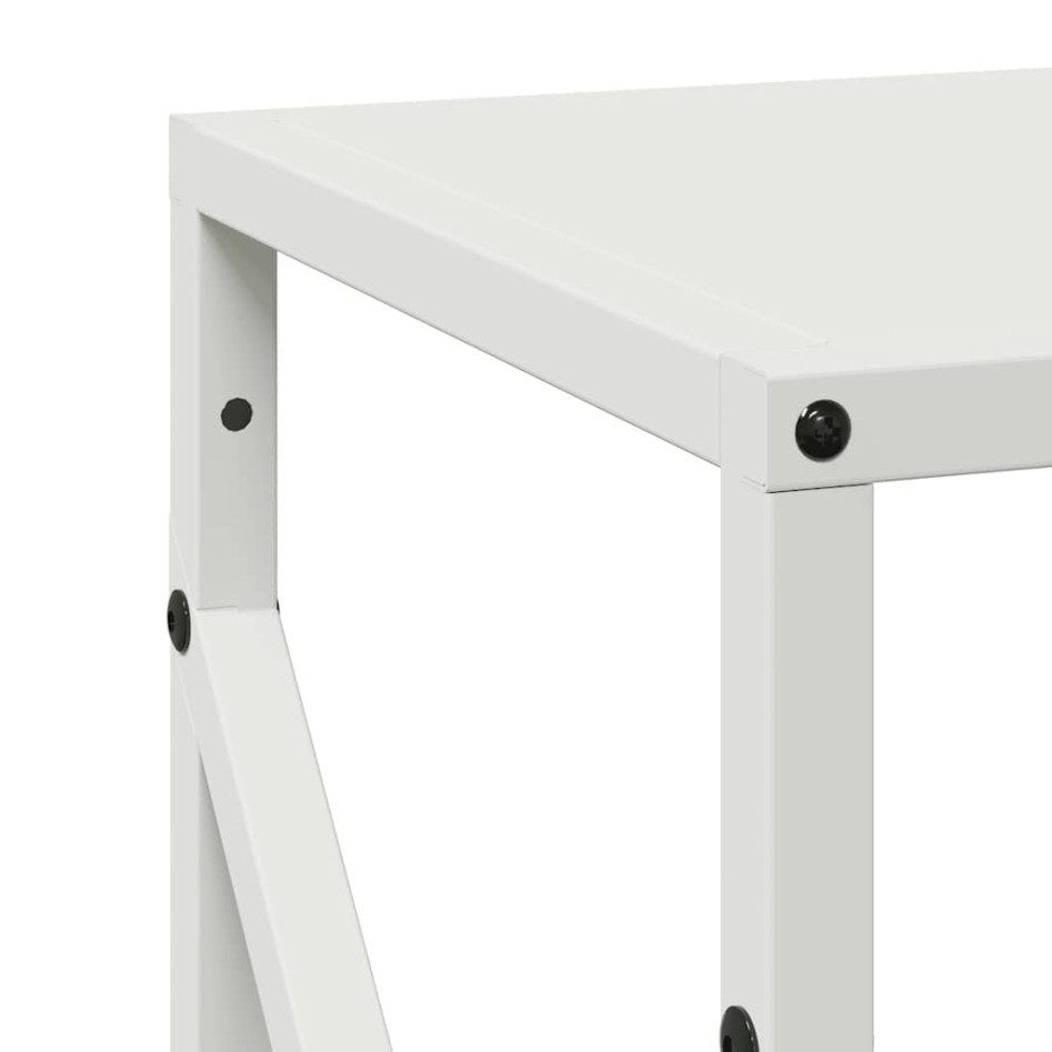 Leñero blanco 34x25x100 cm Acero laminado en