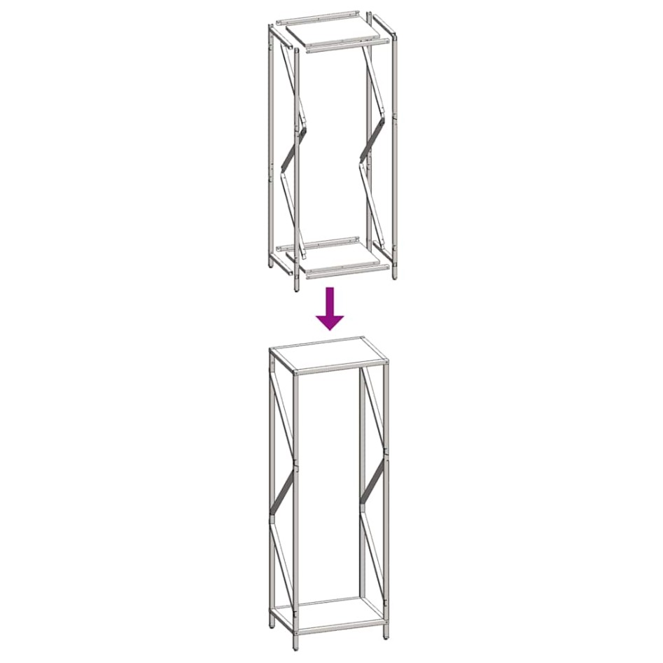 Leñero blanco 34x25x100 cm Acero laminado en