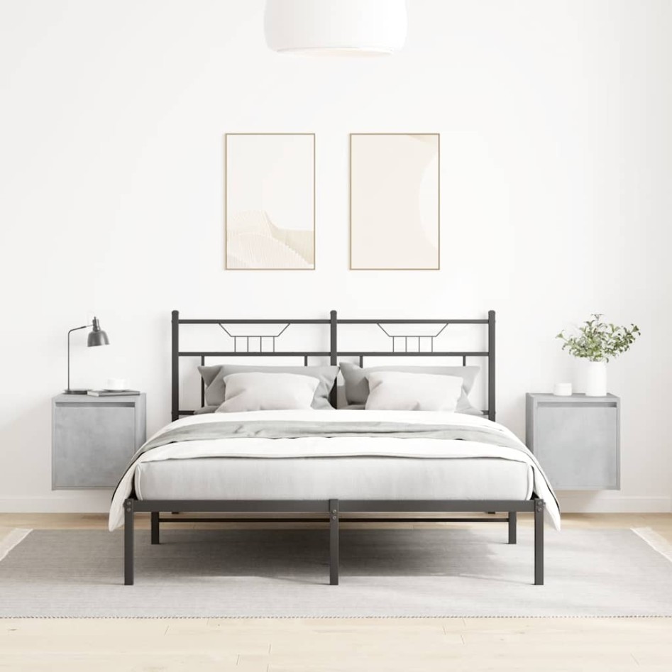 Mesillas de noche de pared 2 uds gris hormigón 38x34x40