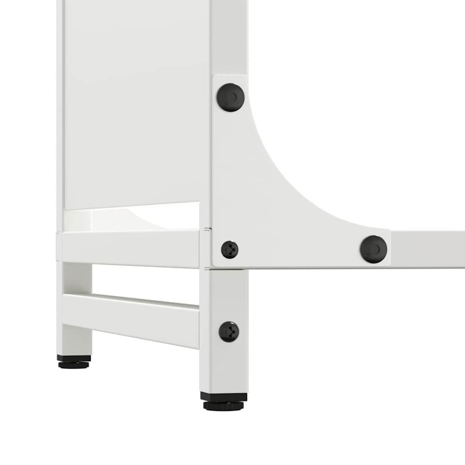 Leñero blanco 90x28x90 cm Acero laminado en