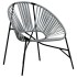 Silla de jardín con forma de huevo ratán sintético negro y