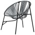 Silla de jardín con forma de huevo ratán sintético negro y