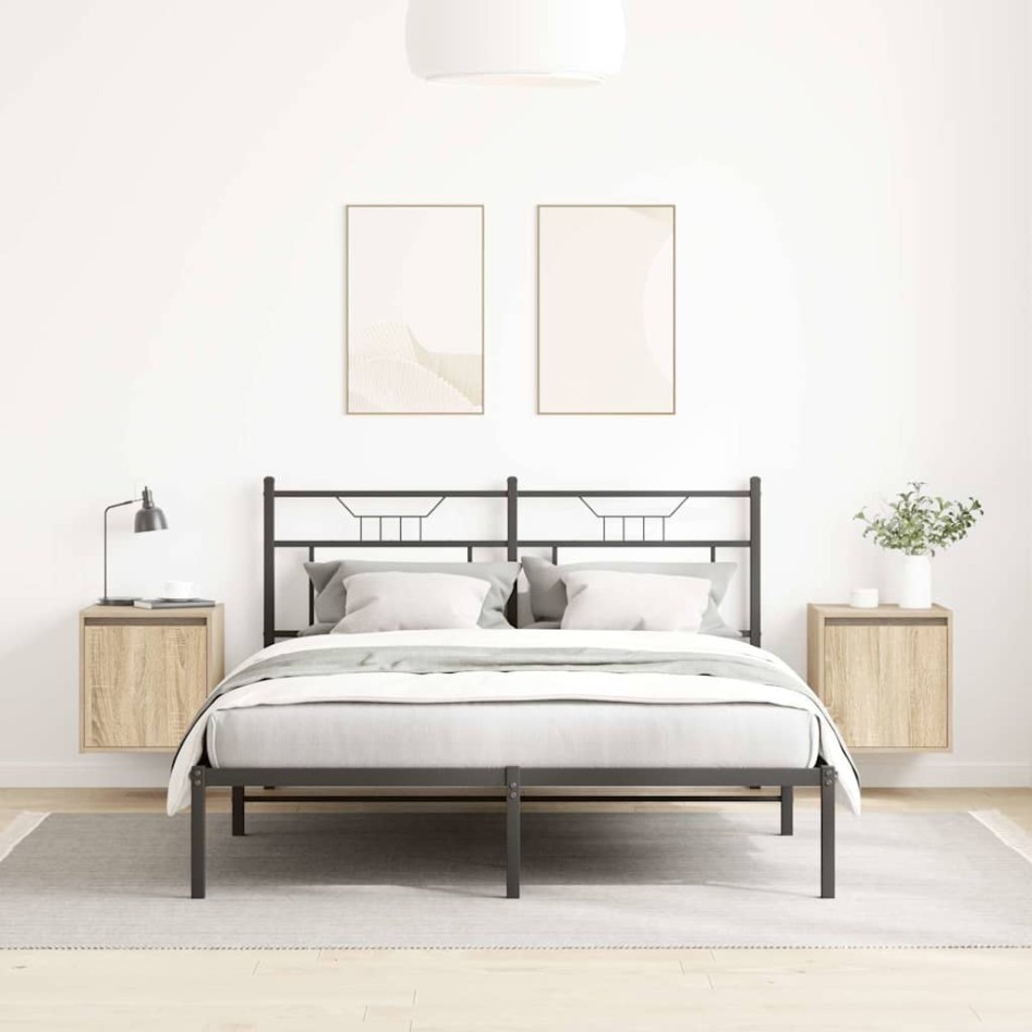 Mesillas de noche de pared 2 uds roble Sonoma 38x34x40