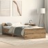 Estructura de cama sin colchón roble artesanal 75x190
