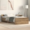 Estructura de cama sin colchón roble artesanal 75x190 cm