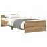 Estructura de cama sin colchón roble artesanal 75x190