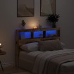 Cabecero de cama con LED madera vieja 140x17x102 cm