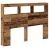 Cabecero de cama con LED madera vieja 140x17x102
