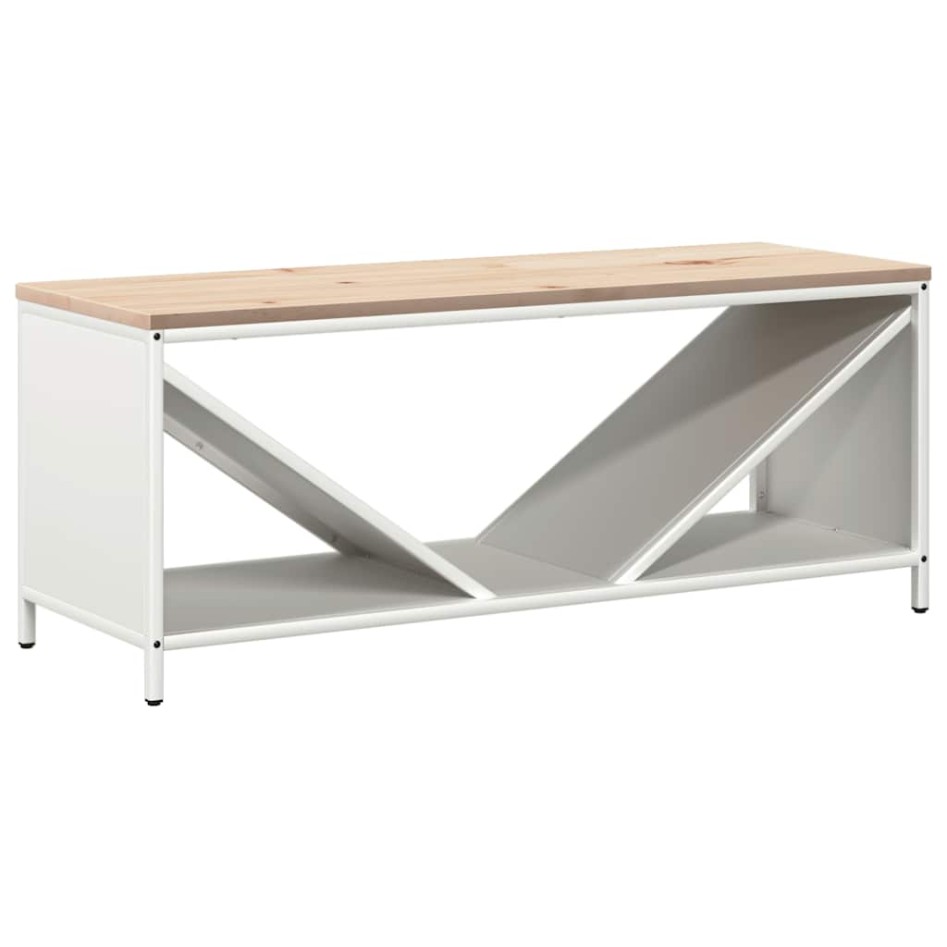 Leñero con tablero de madera blanco 100,5x35,5x40