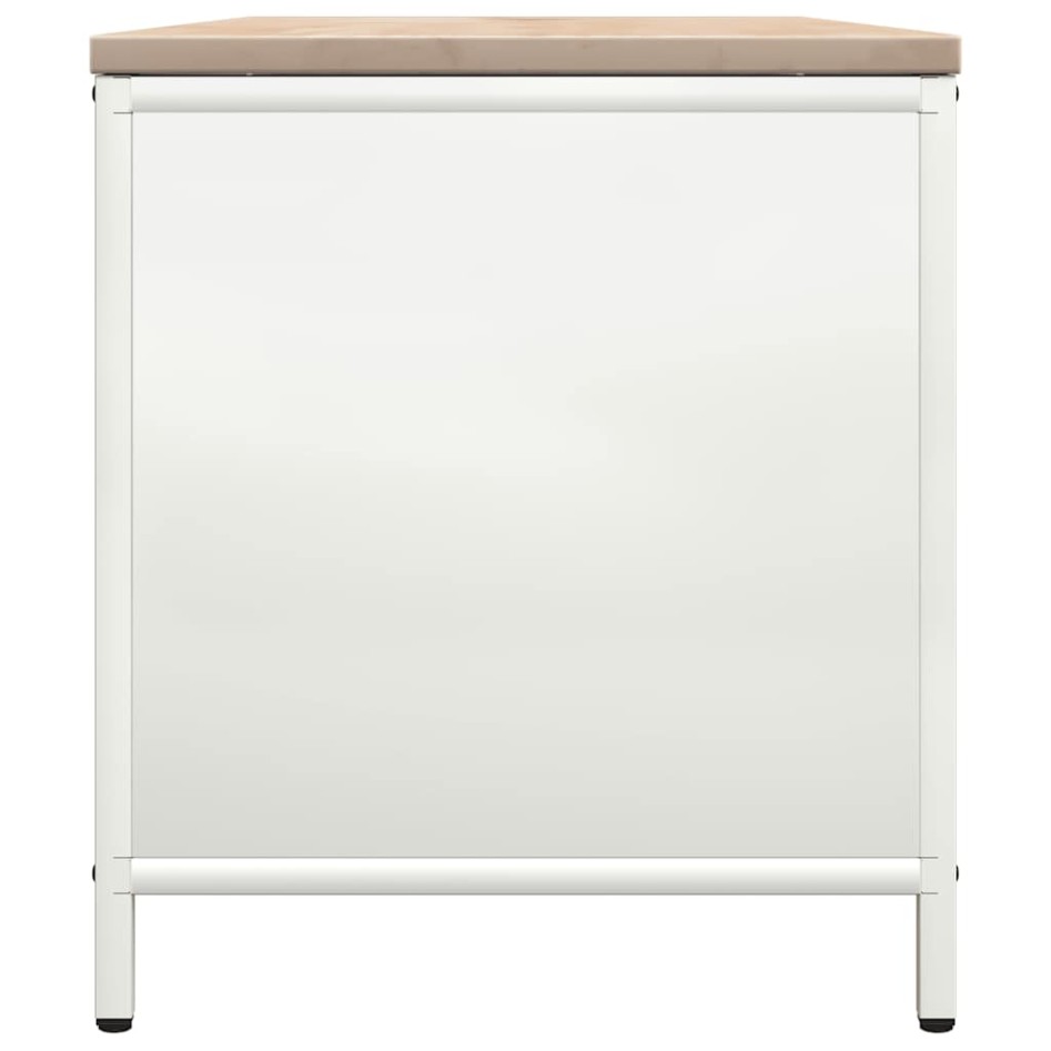 Leñero con tablero de madera blanco 100,5x35,5x40