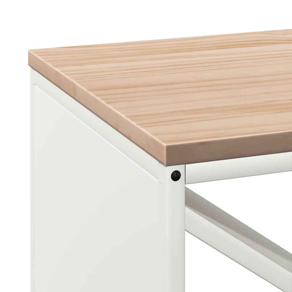 Leñero con tablero de madera blanco 100,5x35,5x40