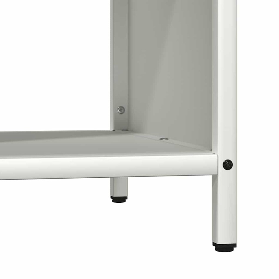 Leñero con tablero de madera blanco 100,5x35,5x40