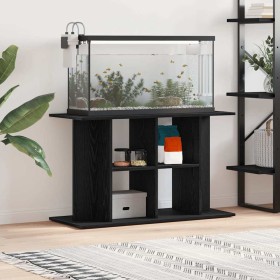 Soporte para acuario de madera de roble negro 100x40x60