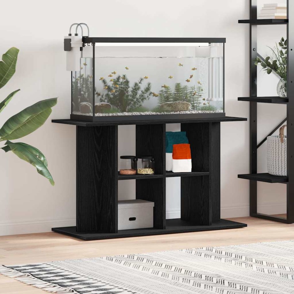 Soporte para acuario de madera de roble negro 100x40x60