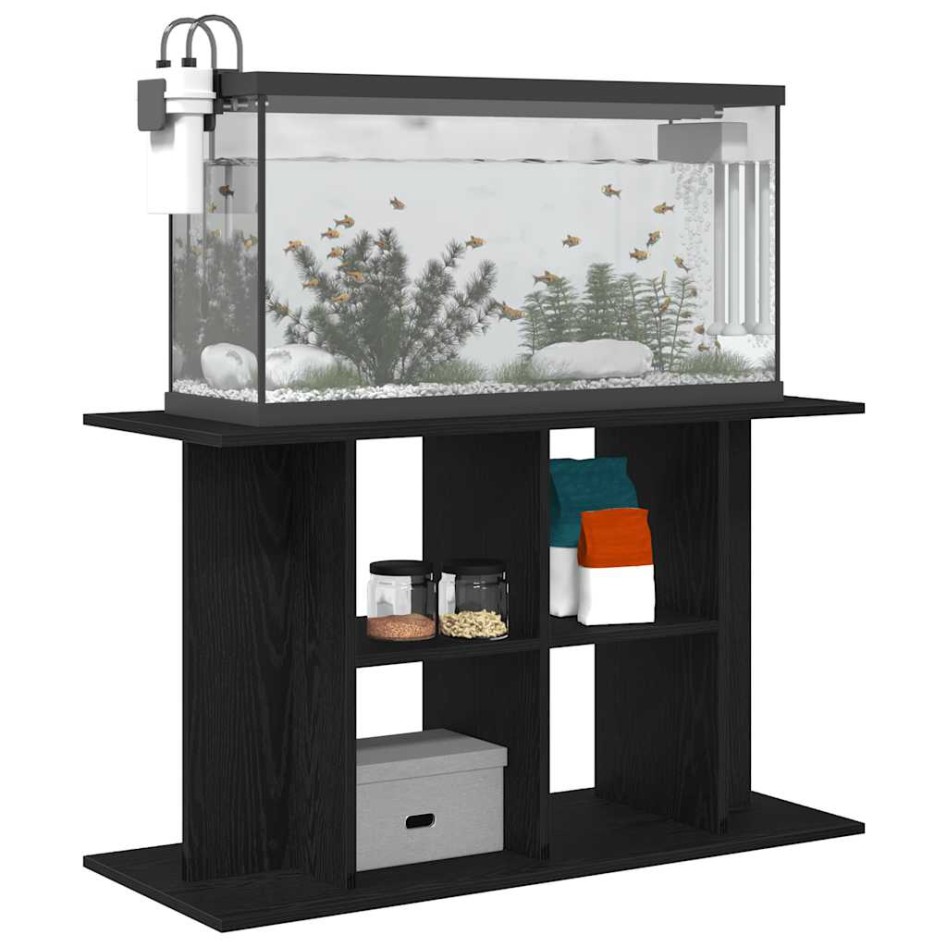 Soporte para acuario de madera de roble negro 100x40x60