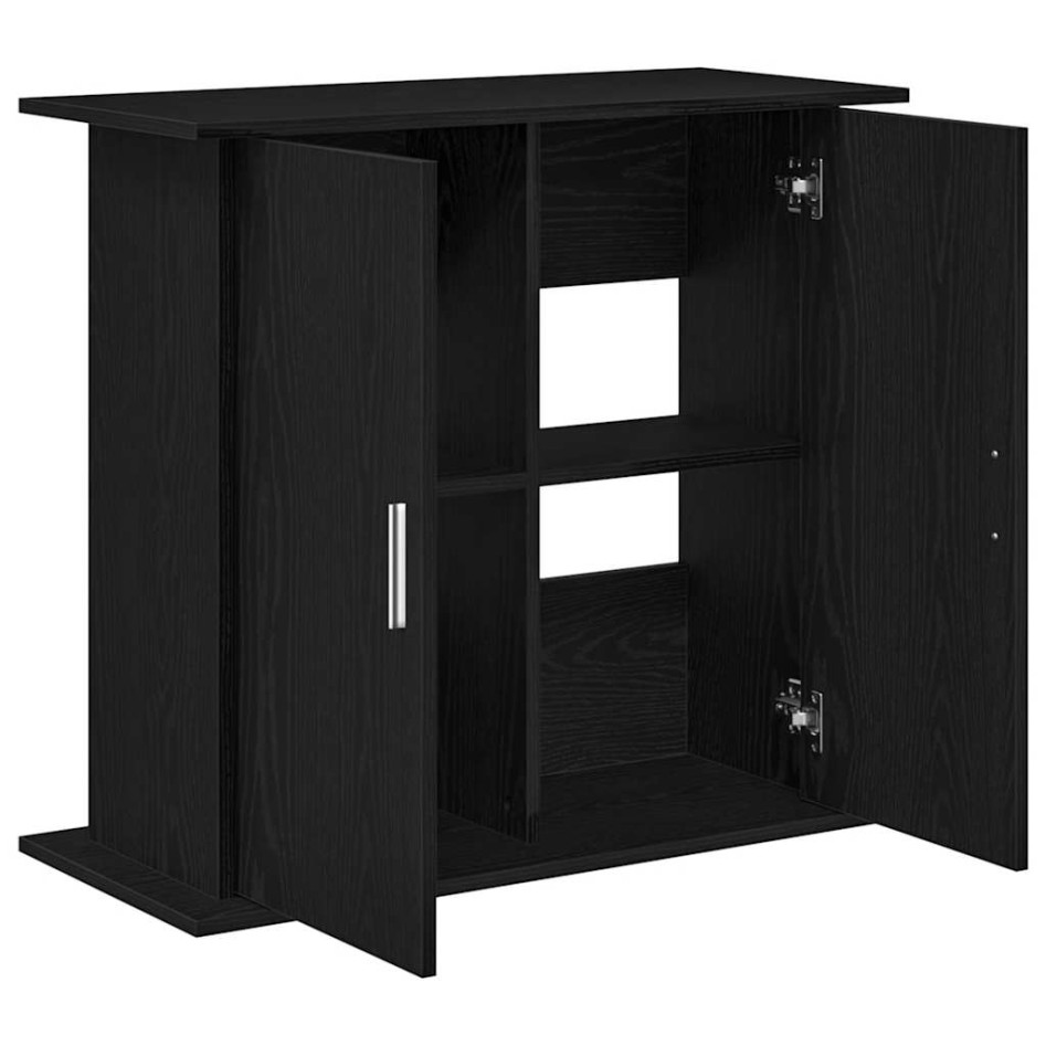 Soporte para acuario de madera de roble negro 81x36x73